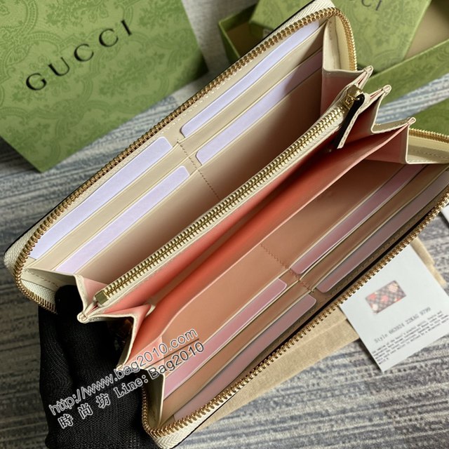 Gucci新款包包 古馳拉鏈長錢包 Gucci心蘋果圖案長夾 663924  ydg3012